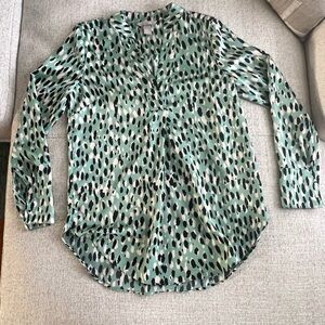 H&M Teal and Black Patterned Top